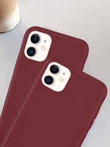 1入組素色iphone手機殼 - 酒紅色 - 查看 4