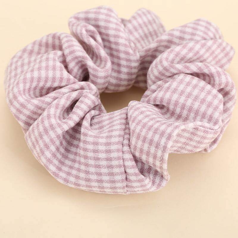 

3pcs Plaid Pattern Scrunchie, Multicolor