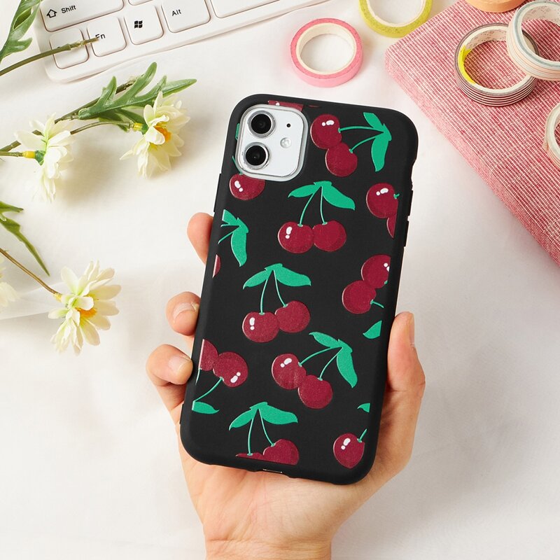 

Cherry iPhone Case, Black