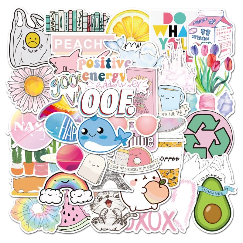 

Cartoon Graphic Sticker 50pcs, Multicolor