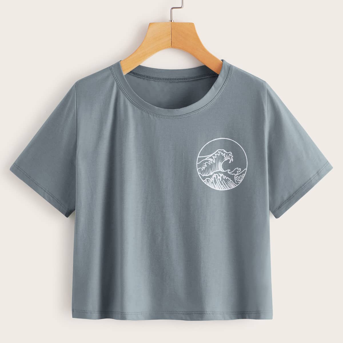 

Waves Graphic Tee, Dusty blue