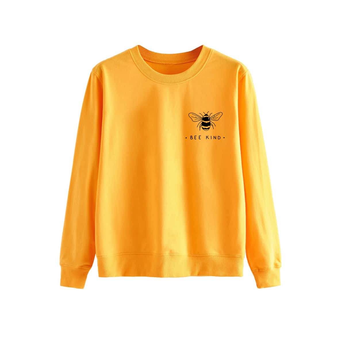 

Bee And Letter Graphic Sweatshirt, Yellow