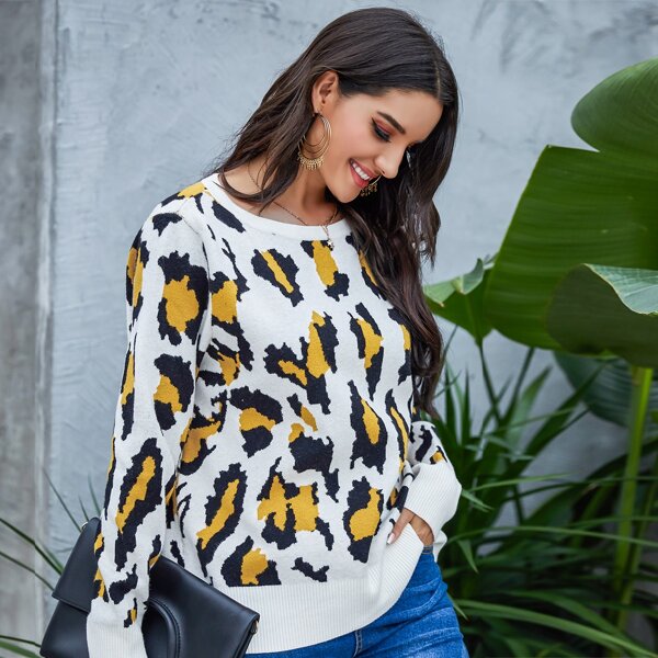 

All Over Pattern Backless Sweater, Multicolor