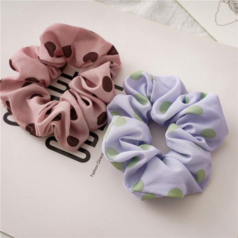 

3pcs Polka Dot Scrunchie, Multicolor