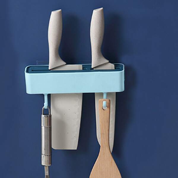 

1pc Wall Mounted Kitchen Knife Holder, Blue
