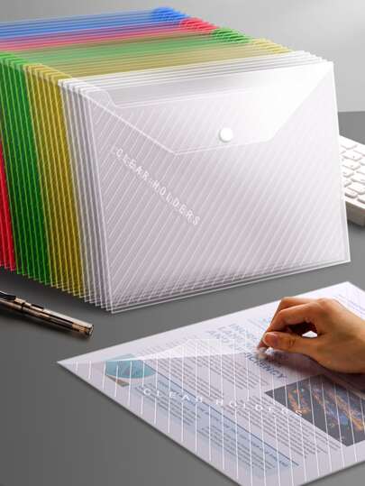 kabaxiong 10 unidades Bolsillos con patrón de rayas de colores aleatorios, volver a la escuela, útiles escolares