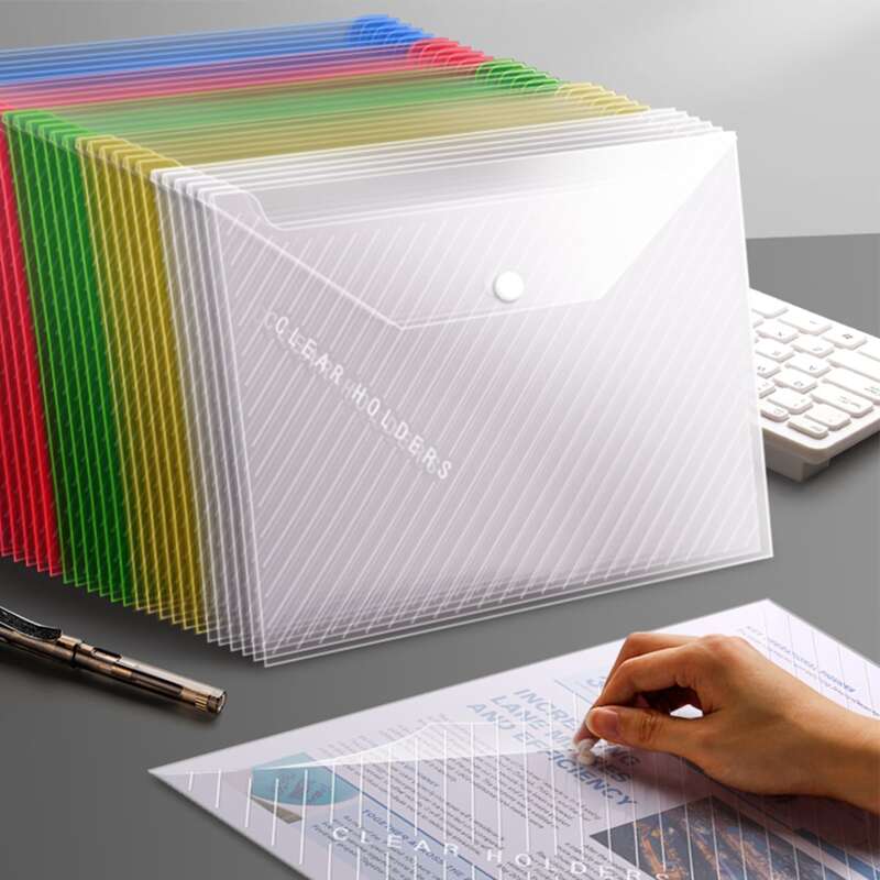 

10pcs Striped Pattern Random Color File Pocket, Multicolor