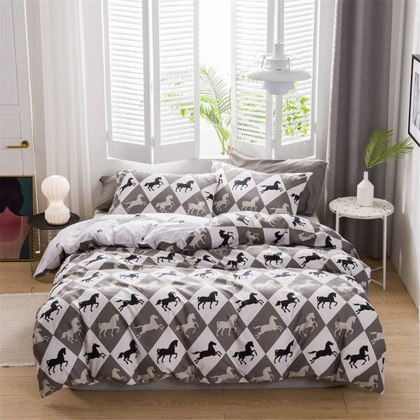 

Horse Print Bedding Set Without Filler, Multicolor