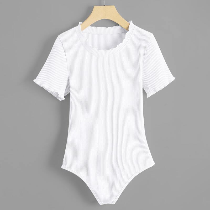 

Ribbed White Tee Bodysuit