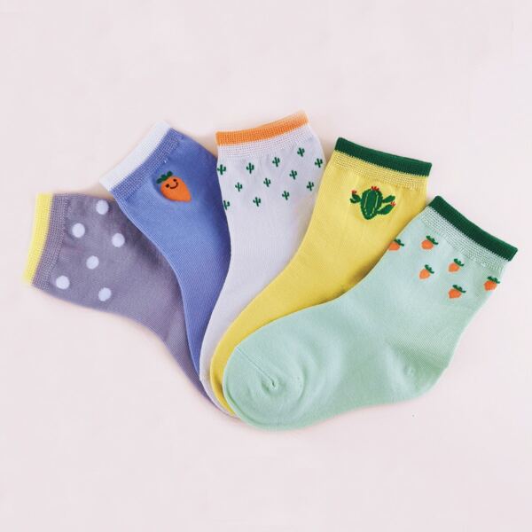 

5pairs Kids Cartoon Graphic Ankle Socks, Multicolor