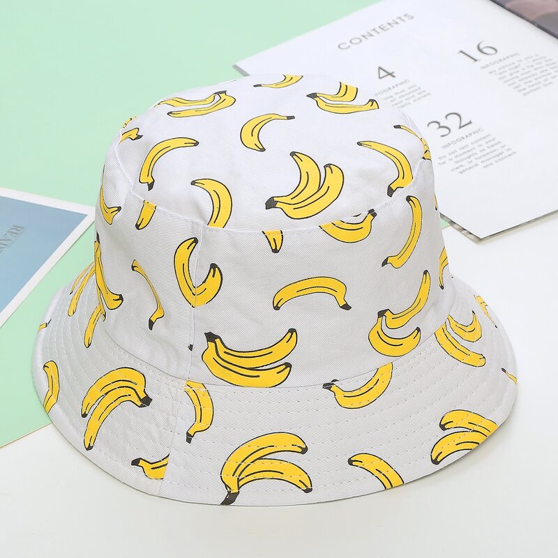 

Banana Reversible Bucket Hat, White