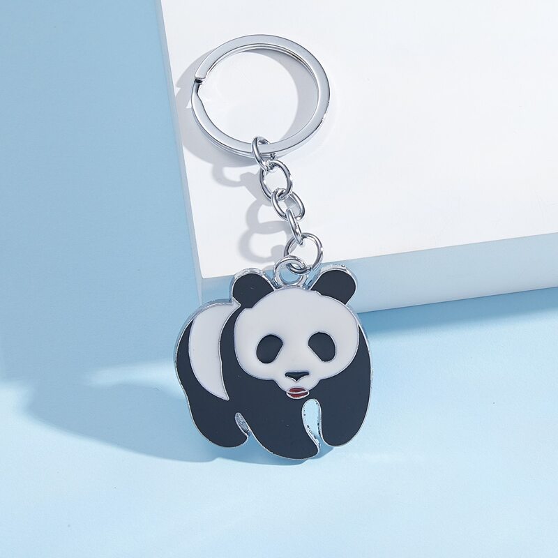 

Guys Panda Charm Keychain, Black and white