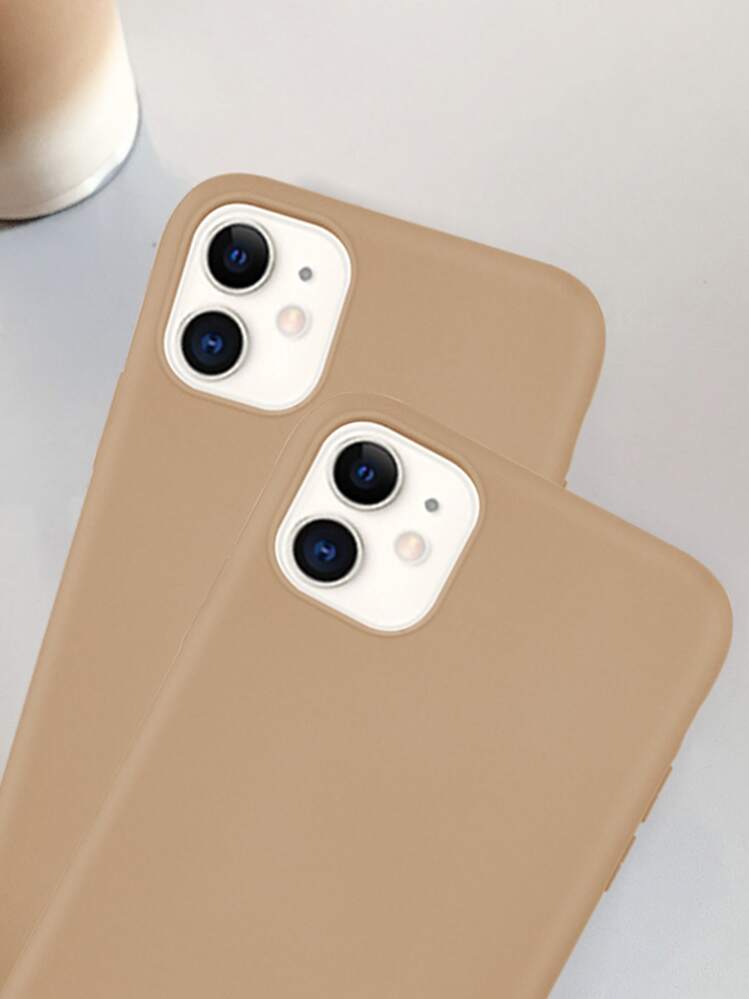 1pc Solid Case tương thích với iPhone - Màu be - Xem 4