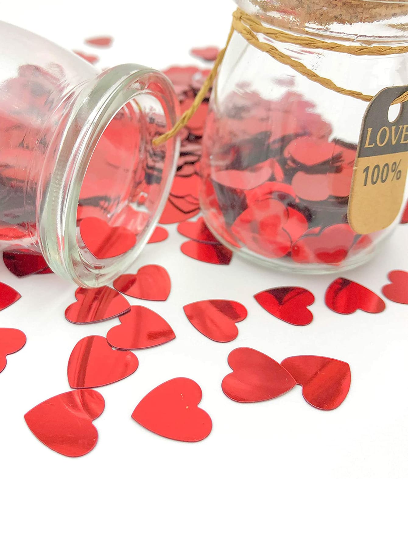 1pack Heart Shaped Throwing Confetti - Red - View 1