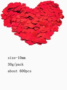 1pack Heart Shaped Throwing Confetti - Red - View 2
