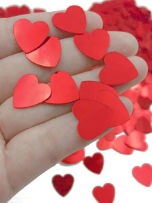 1pack Heart Shaped Throwing Confetti - Red - View 3