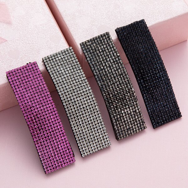 

4pcs Rhinestone Hair Clip, Multicolor