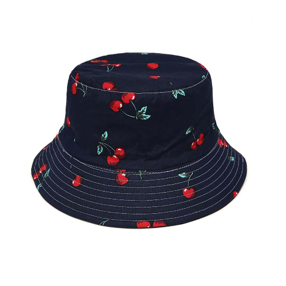 

Cherry Reversible Bucket Hat, Navy blue