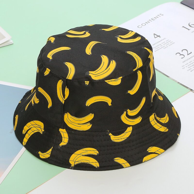 

Banana Reversible Bucket Hat, Black