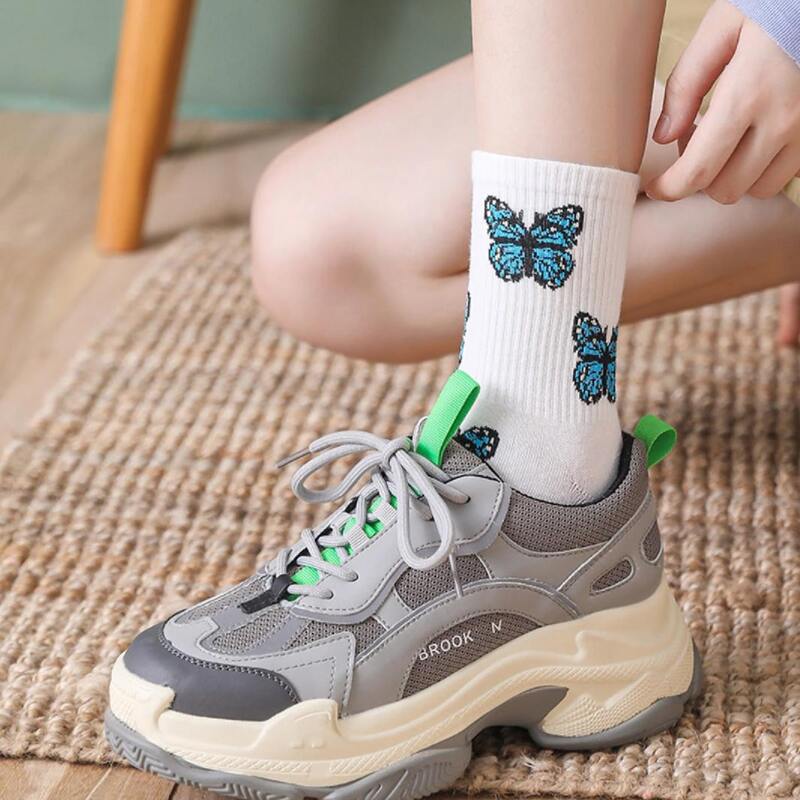 

2pairs Butterfly Socks, Black and white
