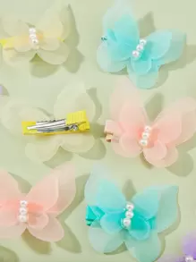 14 chiếc kẹp tóc hình bướm đính ngọc trai giả dành cho thiếu nữ - Nhiều màu - Xem 4