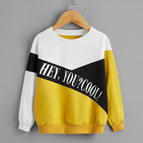 

Toddler Boys Colorblock Letter Graphic Sweatshirt, Multicolor