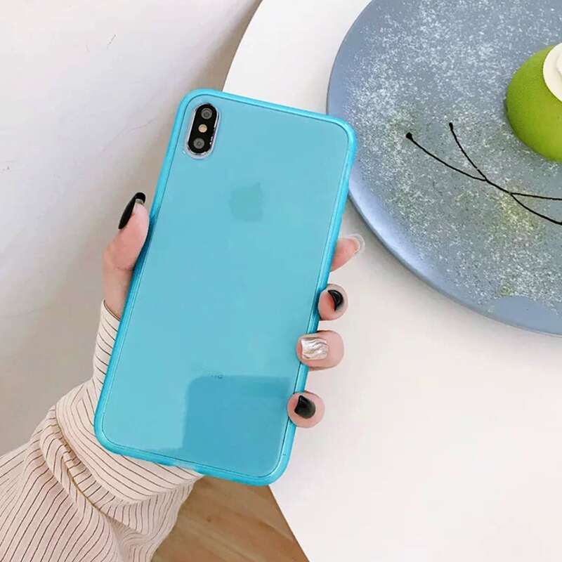 

Clear iPhone Case, Clear mint blue