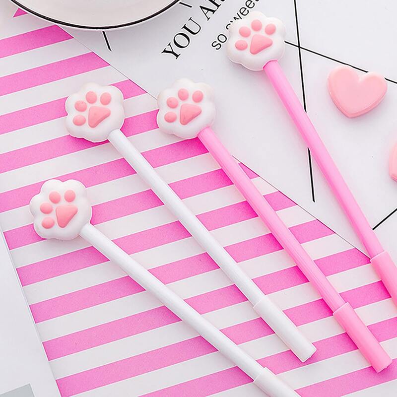 

4pcs Cat Paw Gel Pen, Black