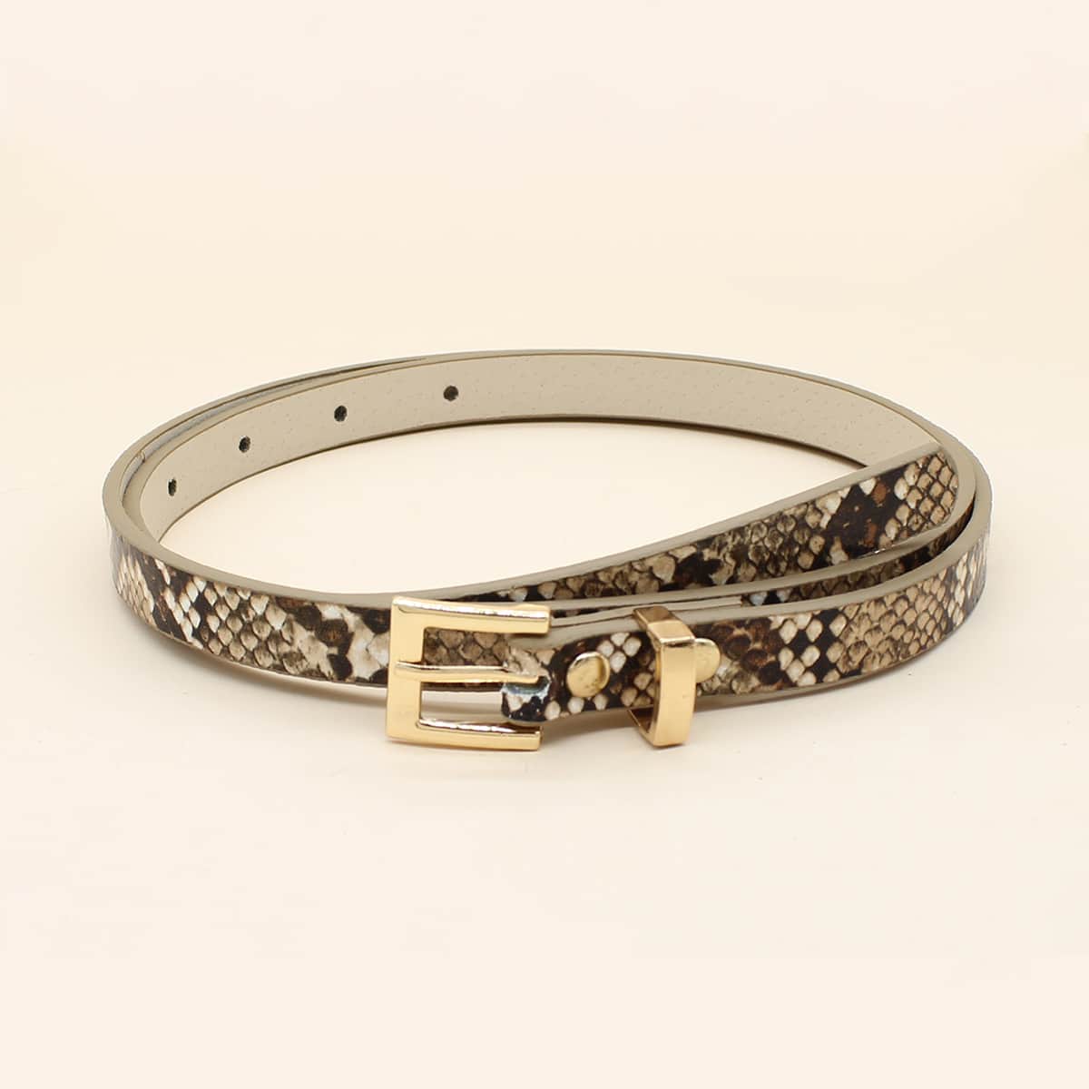 

1pc Snakeskin Print Belt, Multicolor
