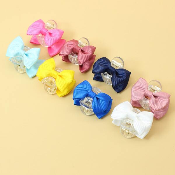 

8pcs Kids Bow Decor Hair Claw, Multicolor