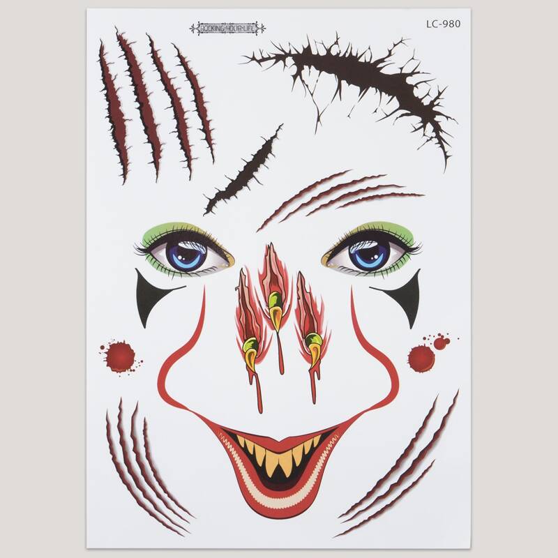 

1sheet Halloween Pattern Tattoo Sticker, Multicolor