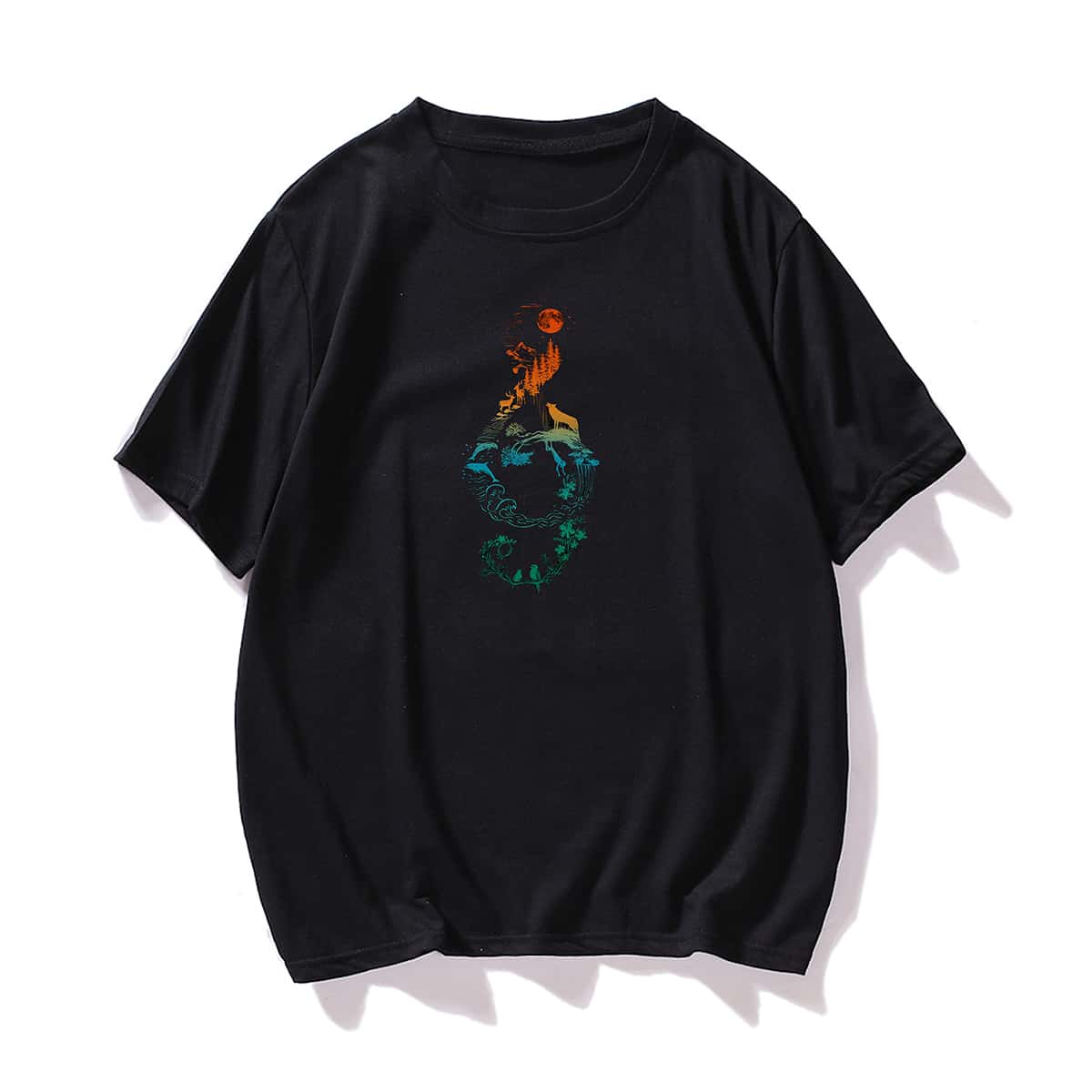 

Guys Graphic Print Short Sleeve Tee, Black