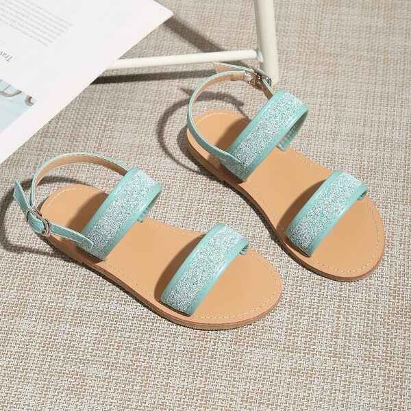 

Toddler Girls Double Band Slingback Sandals, Mint green