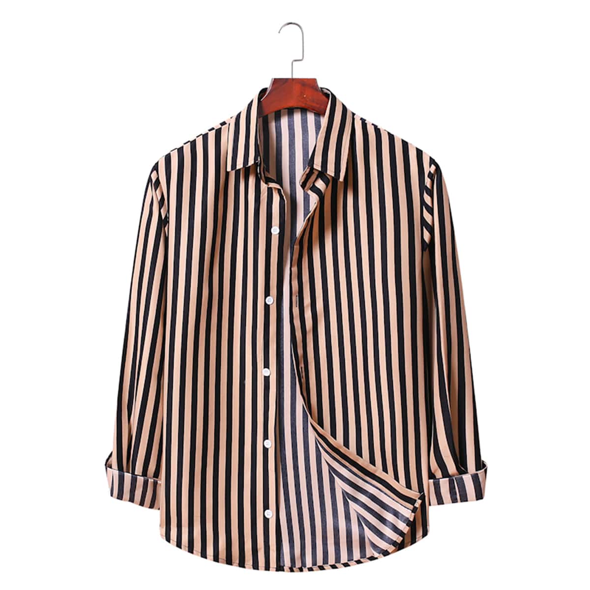 

Men Striped Button Through Shirt, Multicolor