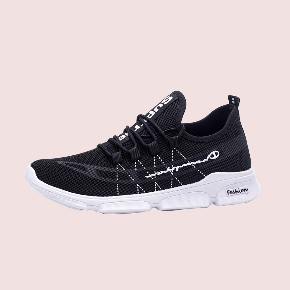 

Guys Geo Lace-up Sneakers, Black