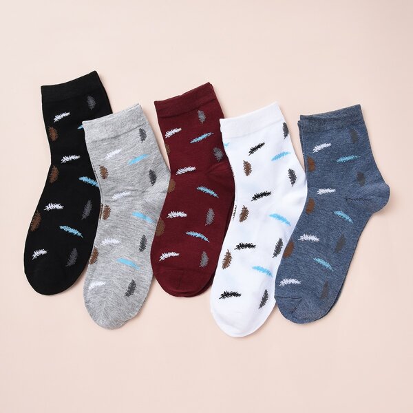 

5pairs Men Tribal Pattern Socks, Multicolor