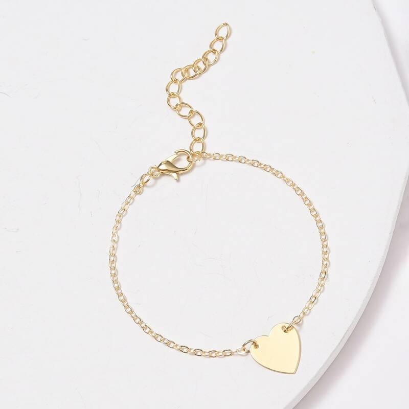 

Heart Chain Anklet, Gold