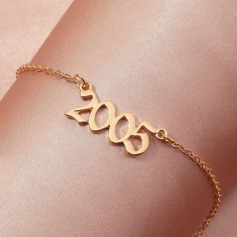 

Number Decor Anklet, Gold