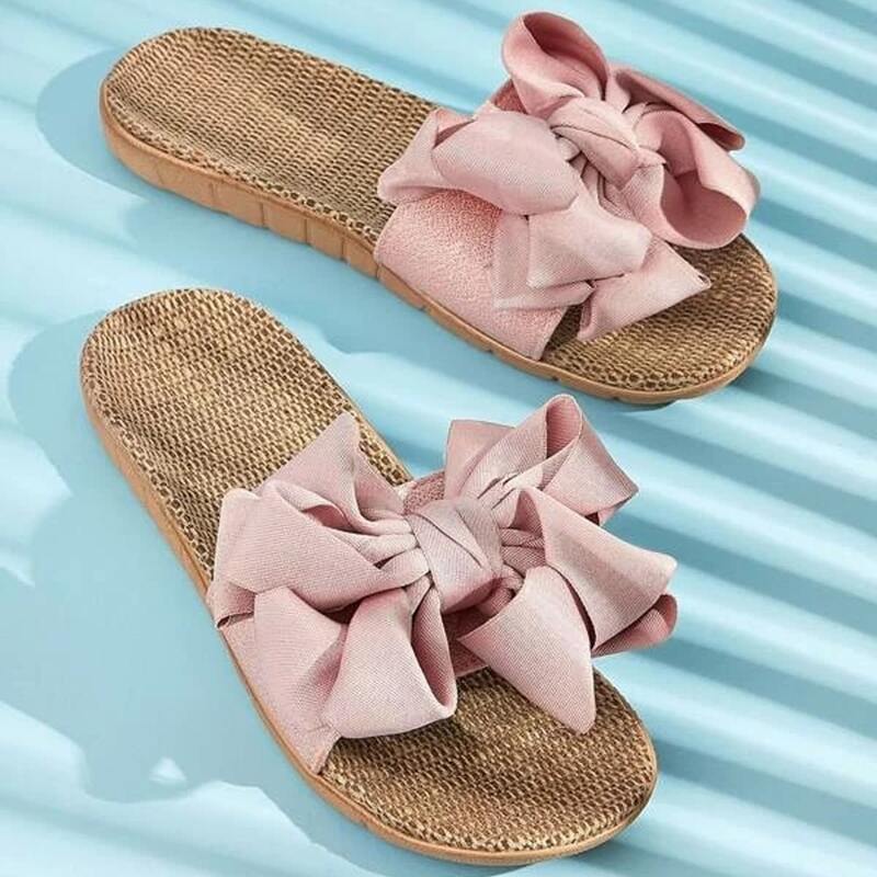 

Bow Decor Slippers, Pink