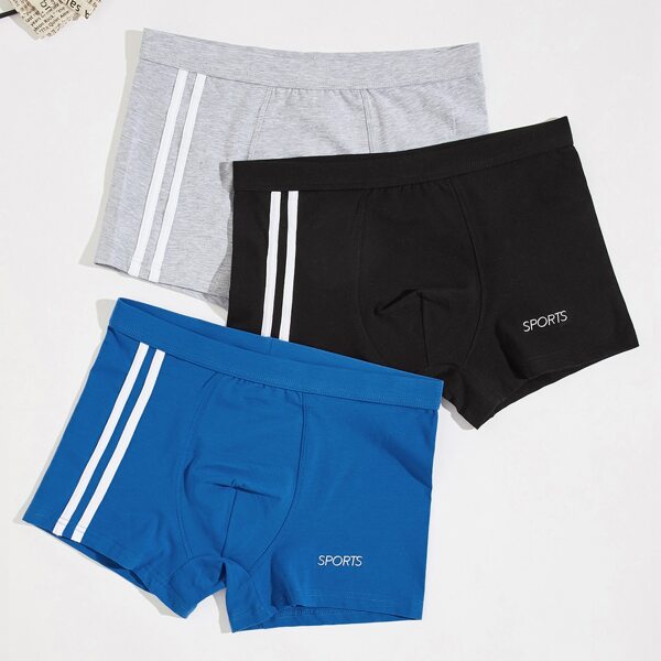 

Men Striped Letter Graphic Boxer Brief, Multicolor