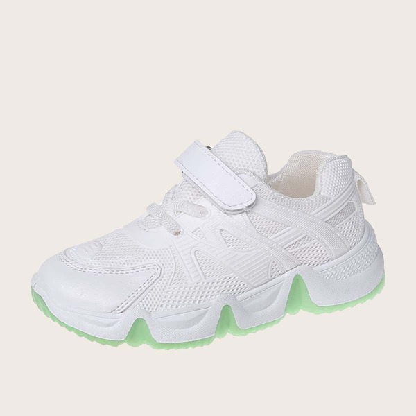 

Girls Mesh Panel Velcro Strap Chunky Sneakers, White