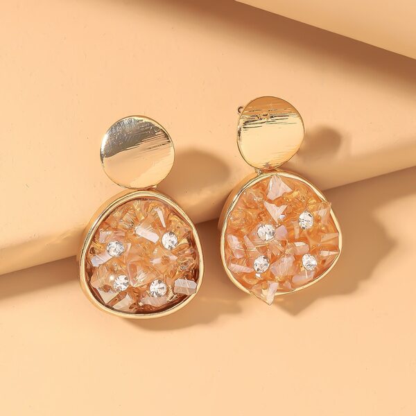 

Stone Decor Drop Earrings, Gold