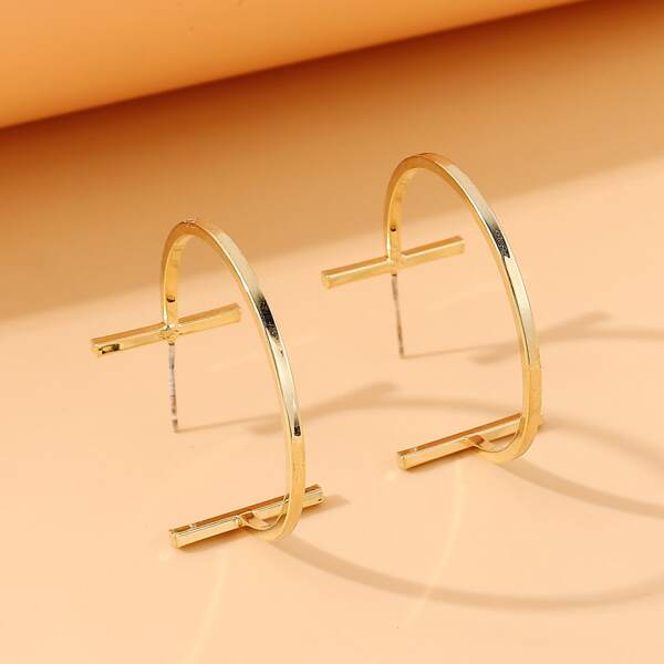 

Metal Hoop Earrings, Gold