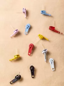 6pairs Colorful Zipper Stud Earrings - Multicolor - View 3