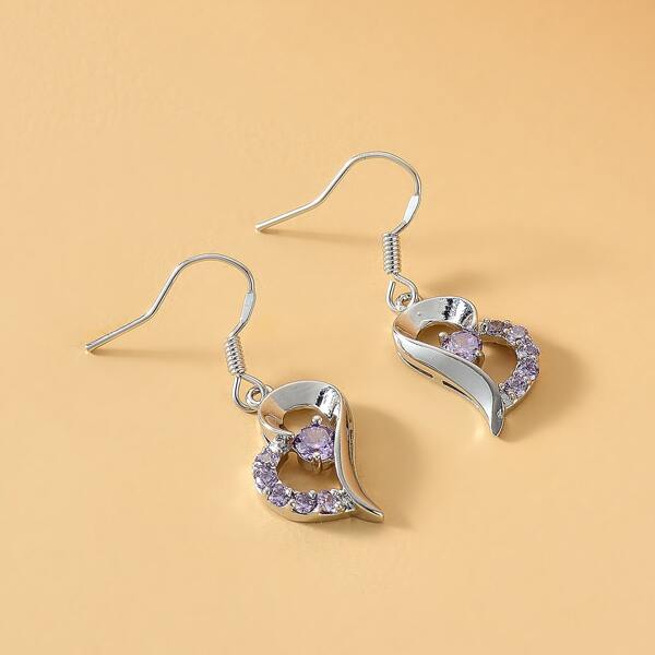 

Rhinestone Decor Drop Earrings, Silver