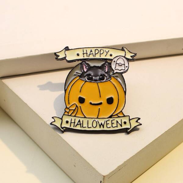 

Pumpkin Shaped Brooch, Multicolor