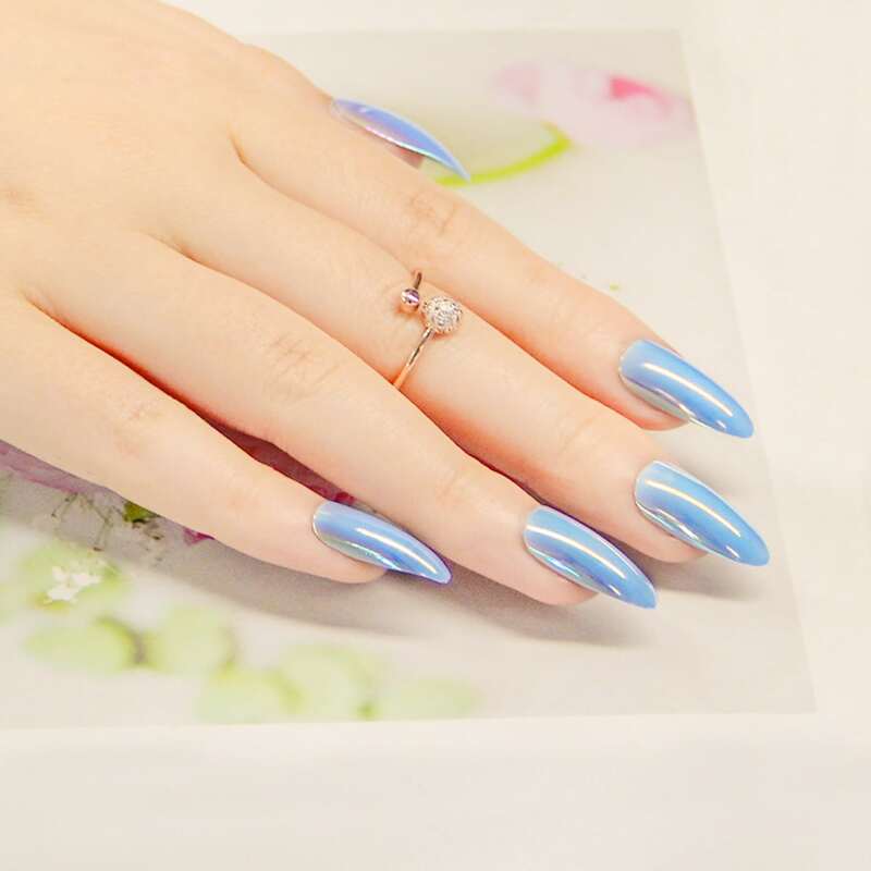 

24pcs Blue Fake Nail & Double-sided Tape & Nail File