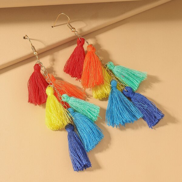 

Tassel Drop Earrings, Multicolor