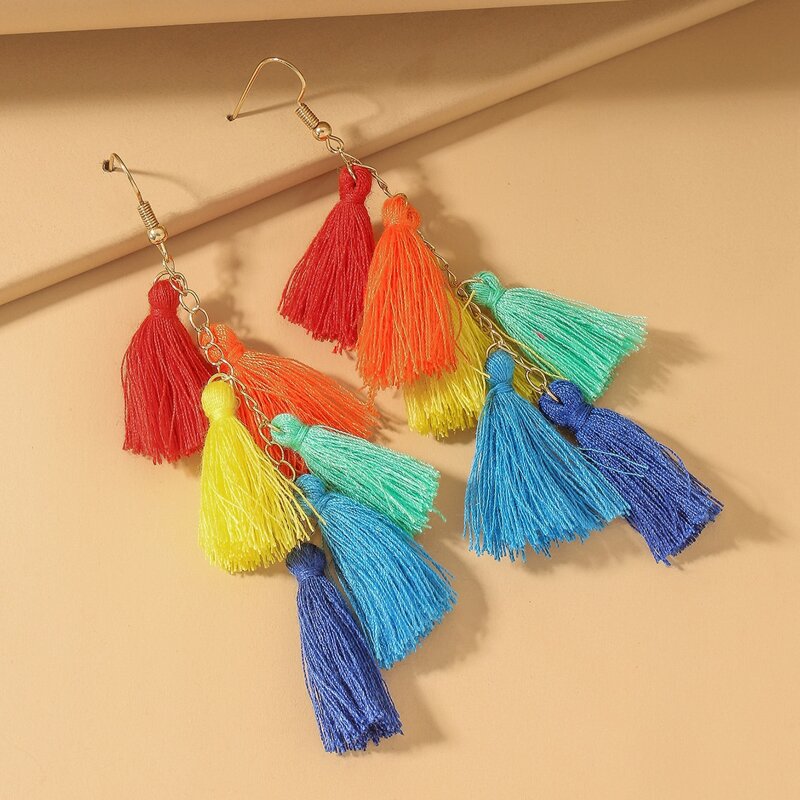 

Tassel Drop Earrings, Multicolor