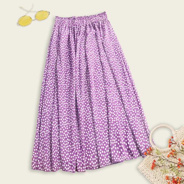 

Ditsy Floral Flared Skirt, Lilac purple
